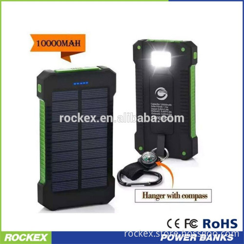 new products 2016 waterproof portable solar power bank 8000mah battery charger